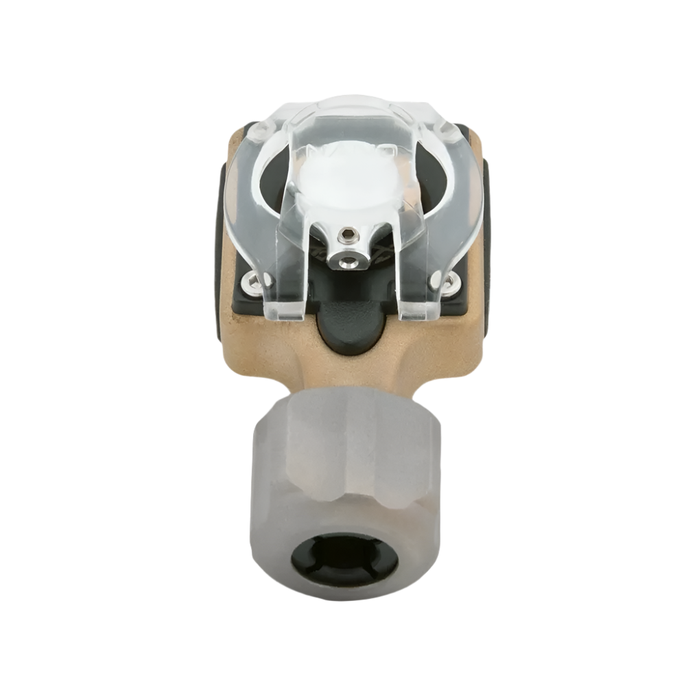 Different view of Inkjecta Flite nano Elite Tattoo Machine in Blast Brass