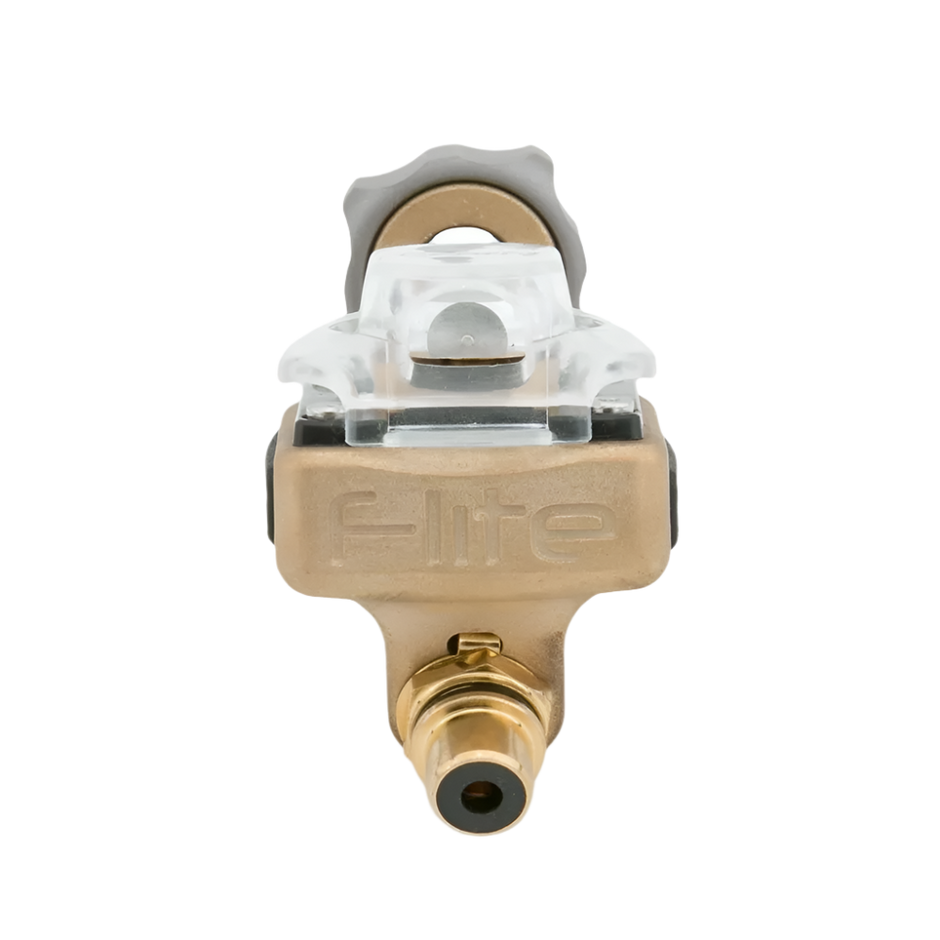 brass version of Inkjecta Flite Nano Elite Tattoo machine