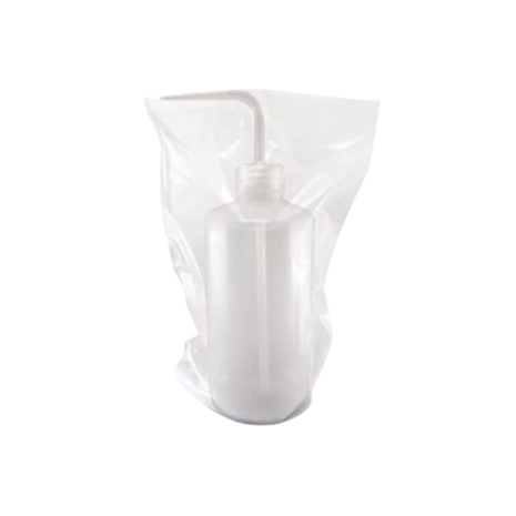 Transparent plastic bottle bag designed to cover and protect bottles while tattooing