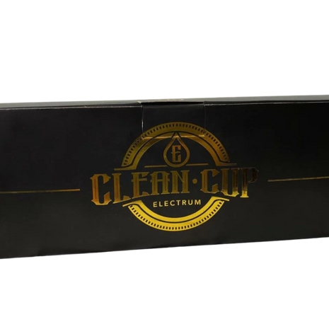 Black box with gold lettering - contents clean cups