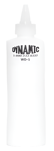 An 8oz. bottle of Dynamic White Tattoo Ink.