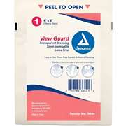 Dynarex View Guard transparent dressing package with peel to open label.