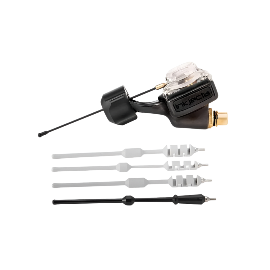 Flite Nano Ultra Lite Rotary Tattoo Machine with various components