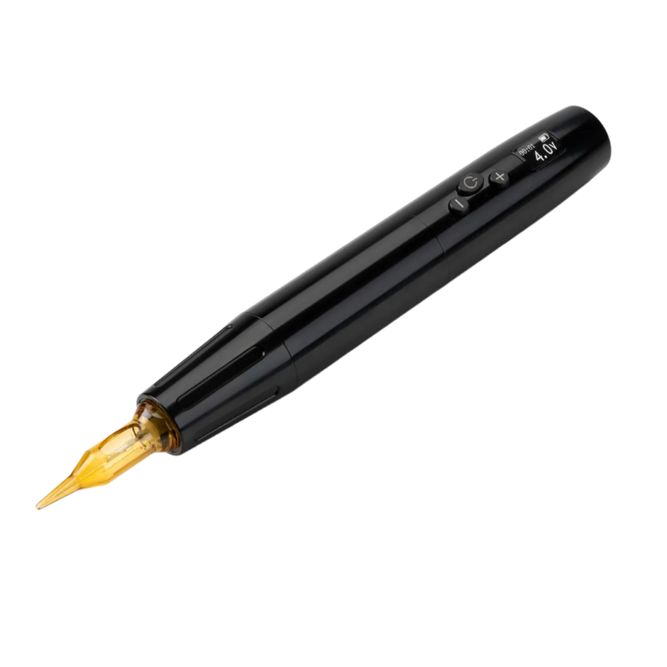 black tattoo pen with digital display