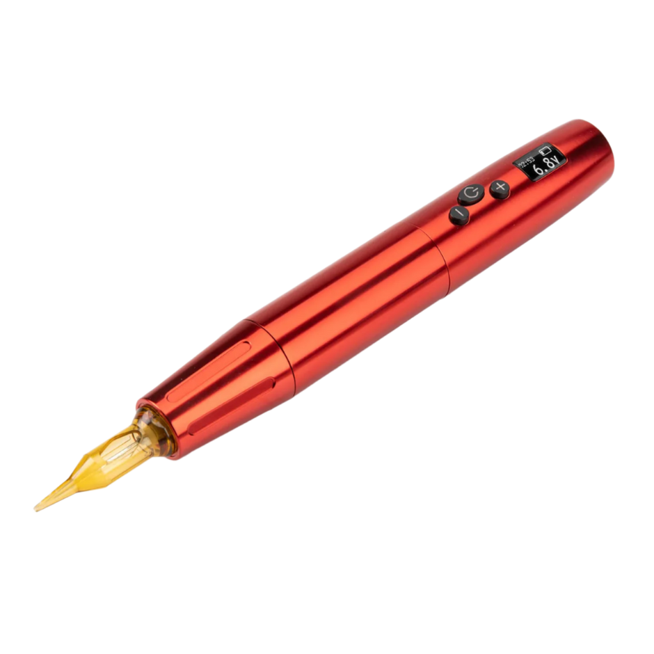red tattoo pen with digital display