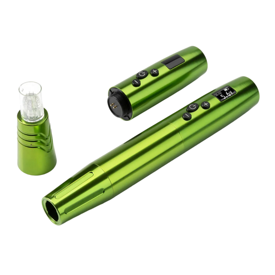 green tattoo pen with digital display