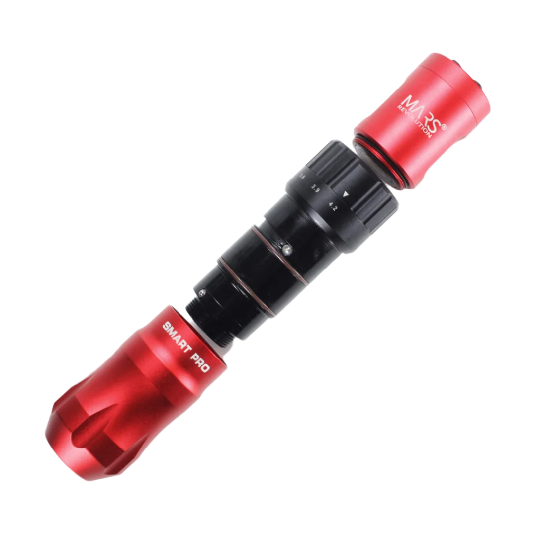 Red and black tattoo machine with 'SMART PRO'