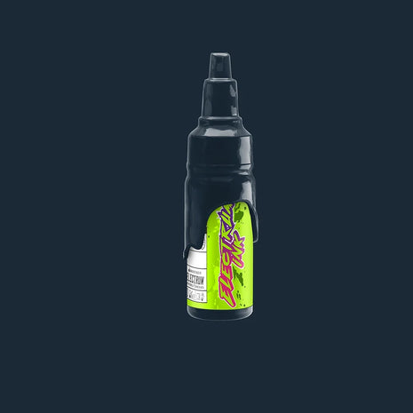 A bottle of Electrum Ink - Phantom tattoo ink its a deep blue grey