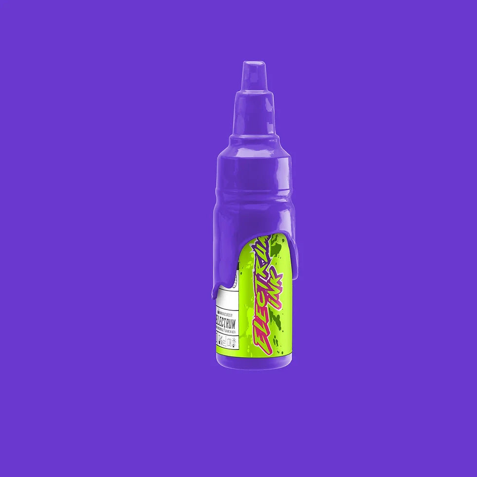 A bottle of Electrum Tattoo Ink in purple color