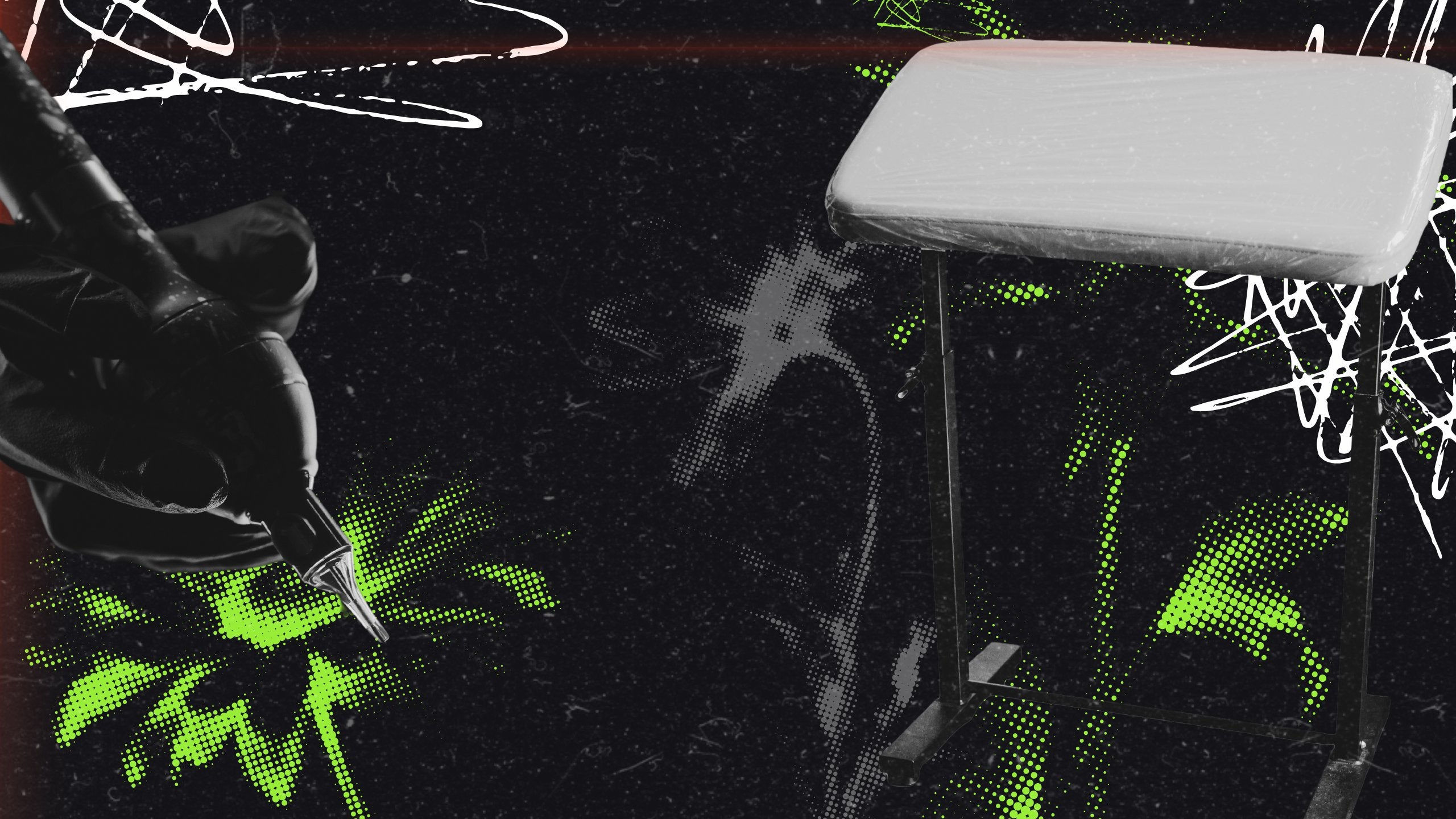 Professional tattoo accessories, including clipcord sleeves, machine covers, and bottle bags, for hygiene and safety in tattooing.