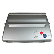 Silver electronic device with control panel on a white background