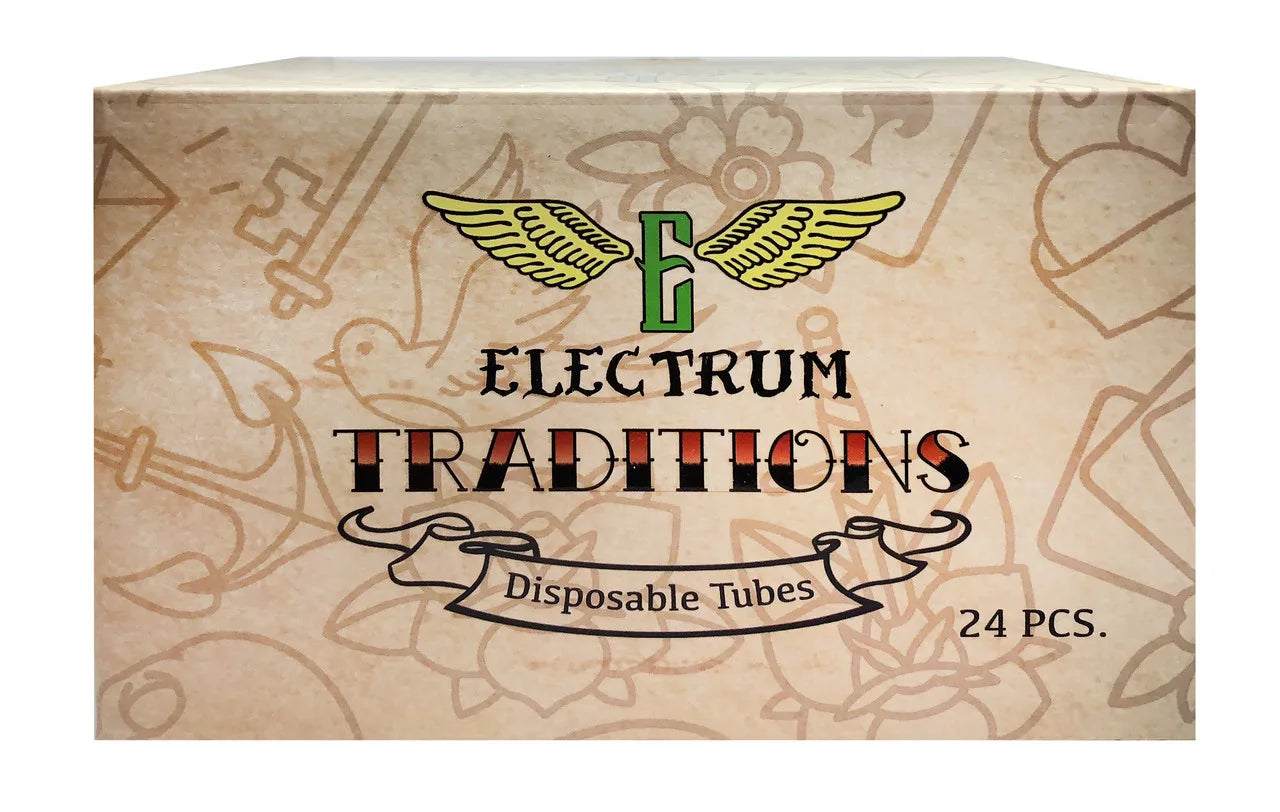 box of tattoo disposable tubes for traditional needle on bar