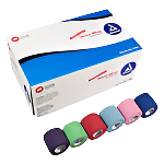 Box of Sensi wrap in 6 colours - black, green, red, aqua, pink, dark blue
