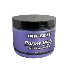 Jar of Inkeeze Purple Glide tattooing cream 