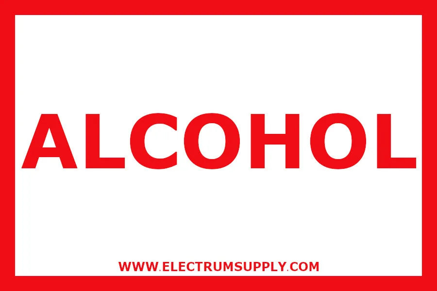 Self-stick label featuring the word Alcohol to indicate the contents of the Wash Bottles