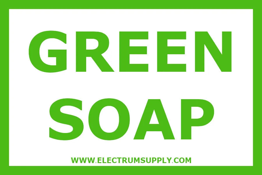 Self-stick ' Green Soap" label to indicate the contents of the Wash Bottles