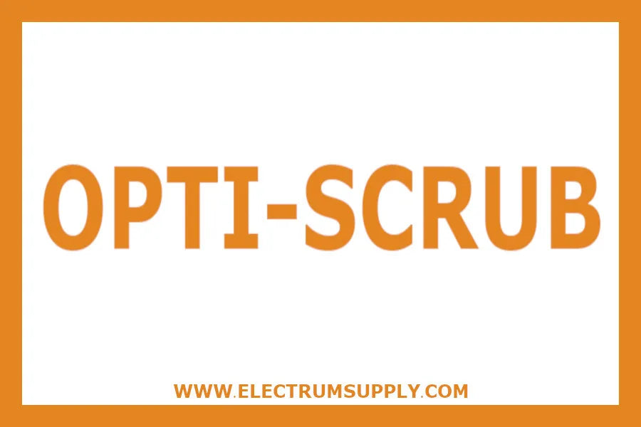 Self-stick Opti scrub label used to indicate the contents of a Wash Bottle