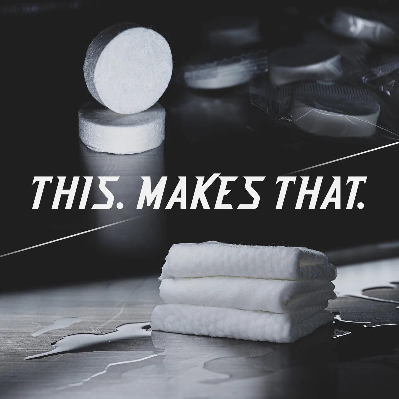 towel tabs compressed and expanded showing texture
