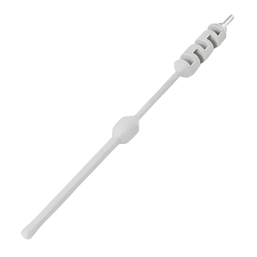 A white, soft torsion bar with ridges, used for InkJecta Tattoo Machines.