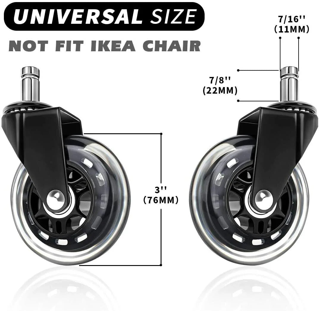 Universal size wheel - does not fit Ikea chair
