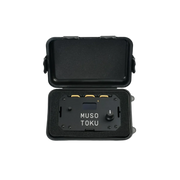A black hard case cover with the Musotoku brand logo, designed for protecting and transporting tattoo power supply.