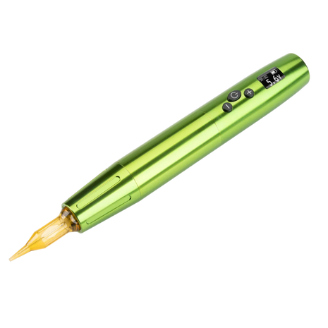 Green electronic tattoo pen with digital display 