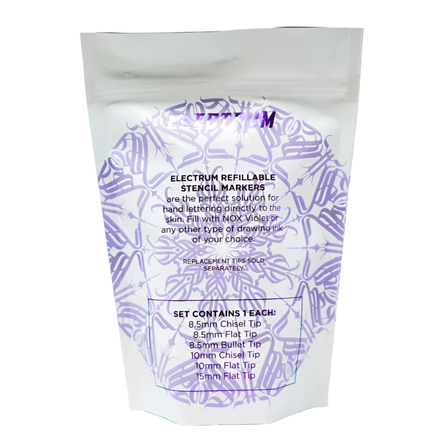 back of back Electrum Refillable Stencil Lettering Markers - PACK OF 6