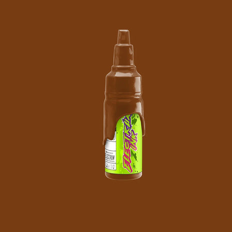 A bottle of Electrum Ink in Cinnamoney shade, which is a medium brown with some red undertones.