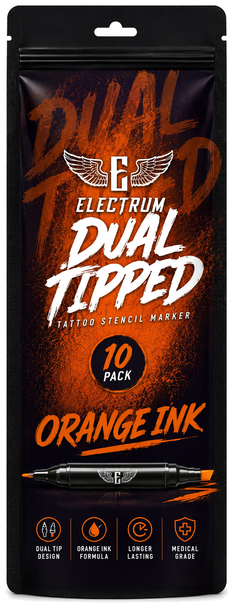 Electrum Dual Tipped Tattoo Stencil Marker - 10 Pack