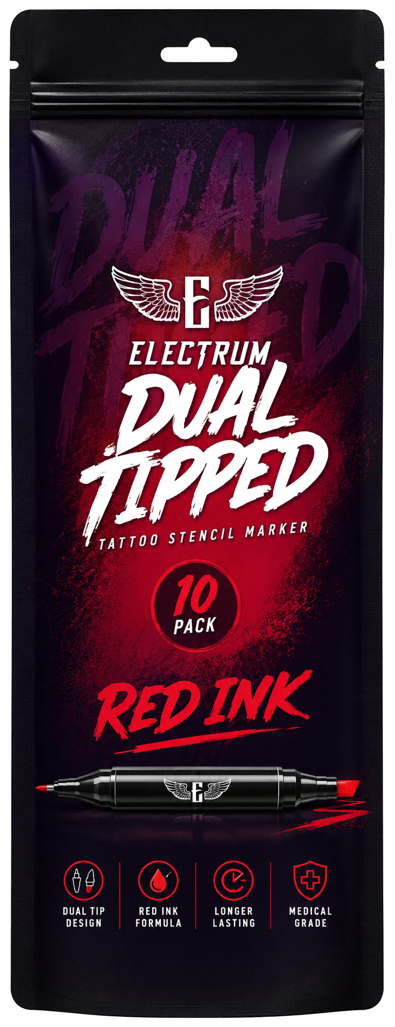 Electrum Dual Tipped Tattoo Stencil Marker - 10 Pack