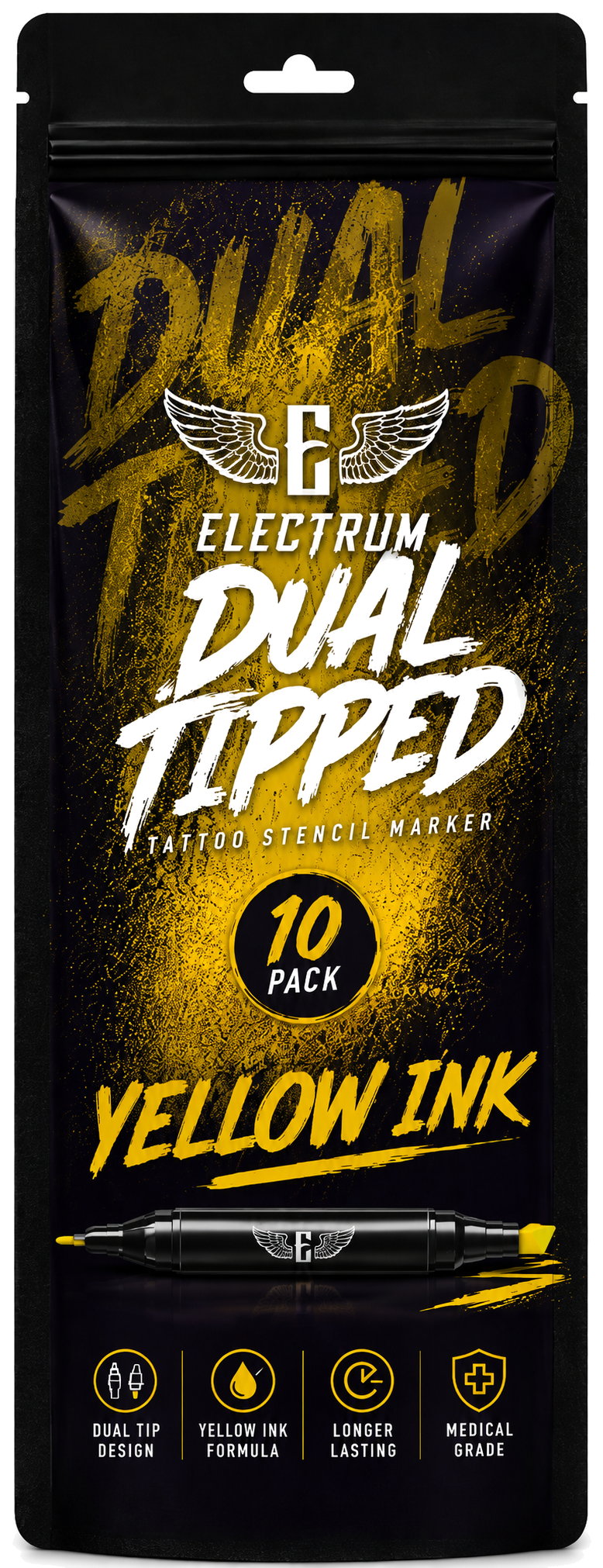 Electrum Dual Tipped Tattoo Stencil Marker - 10 Pack