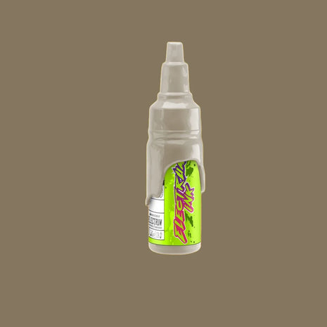 a bottle of electrum tattoo ink called snake oil - its a very muted army green mixed with a cool sand color 
