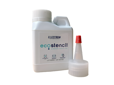 A bottle of Electrum ECO STENCIL Printer Ink  to be used in an epson ecotank printer for printing tattoo stencils
