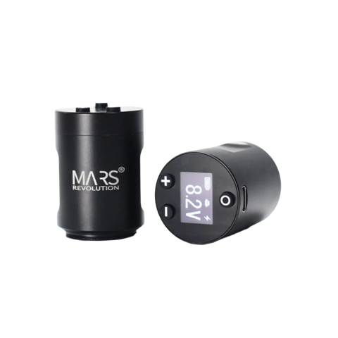 Black electronic device with digital display and 'MARS Revolution' branding on a white background
