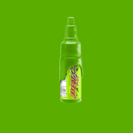 A bottle of Electrum Tattoo Ink in Maui Wowie color, which is a shade of green with a yellow tint.