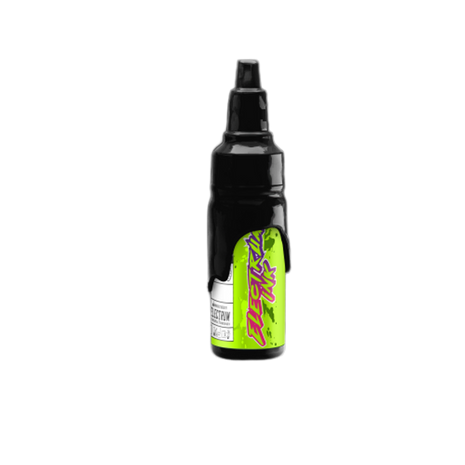 a bottle of electrum tattoo ink named notorious - its a very black highly saturated neutral black 
