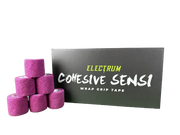 Multiple rolls of pink cohesive grip tape with the product name 'Electrum Cohesive Sensi Wrap Grip Tape' displayed on the packaging.