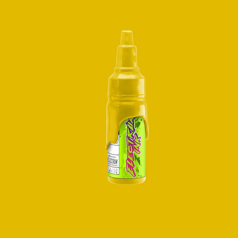 A yellow bottle of Electrum Tattoo Ink with a label that includes the text 'Pineapple Express'.