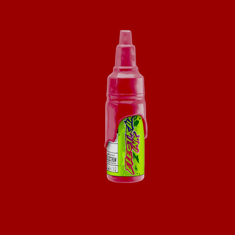 A bottle of Electrum Ink in the color RX Red, a pinky red 