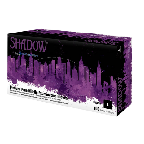 Box containing black Nitrile glovss