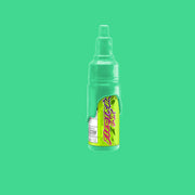 A bottle of Electrum Tattoo Ink in Sweet Mint color, displaying a cool tone of green that leans blue, against a green background.