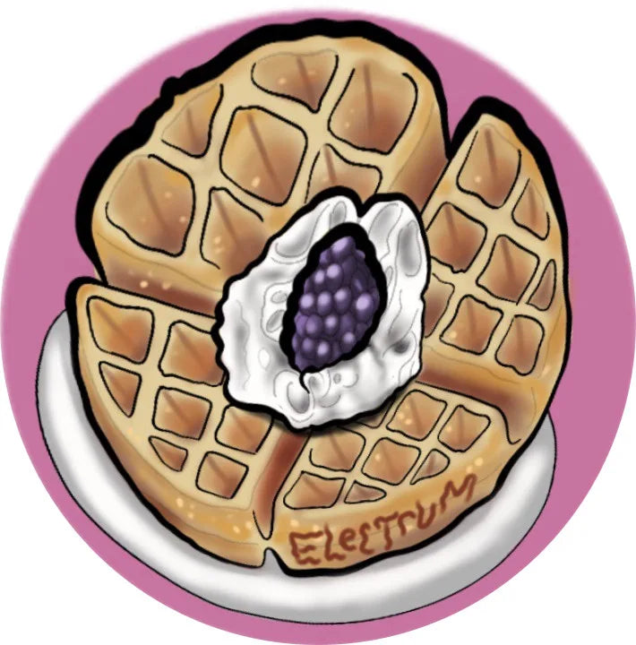 Tasty Pasties - nipple cover depicting Waffle with cream and berries - for times when censorship is required