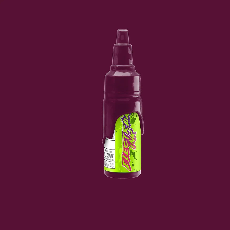 A Bottle of Electrum Tattoo Ink called whine country - its a red wine burgandy color