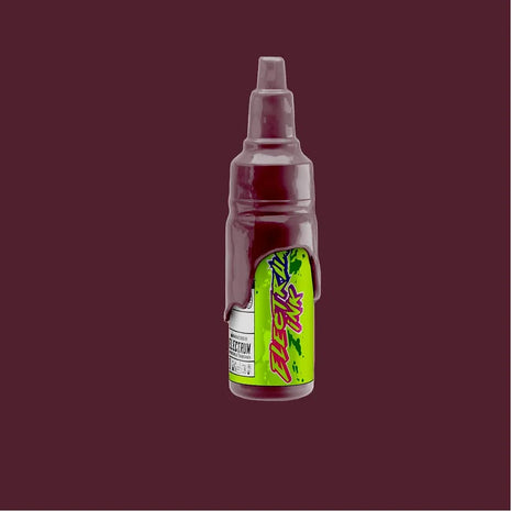 A bottle of Electrum Tattoo Ink in Zaku Dark color, a dark red-brown shade
