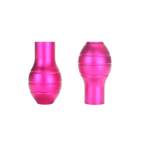 Two neon blossom colored Killer Bee type grips for Electrum Ergon tattoo pen machines, displayed against a white background.