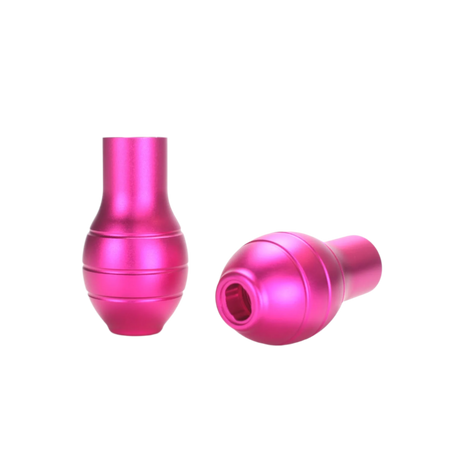 Two neon blossom colored Killer Bee type grips for Electrum Ergon tattoo pen machines