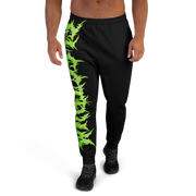 Black jogger pants with green and black pattern oversized green lettering electrum