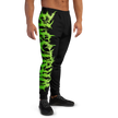 Black jogger pants with green and black pattern oversized green lettering electrum