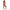 Woman wearing a black and pink bikini with 'Electrum' branding from the back