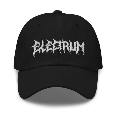 Black cap with 'Electrum' logo in a metal style font